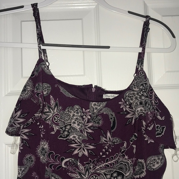 Charlotte Russe Maxi purple floral dress - Picture 3 of 4